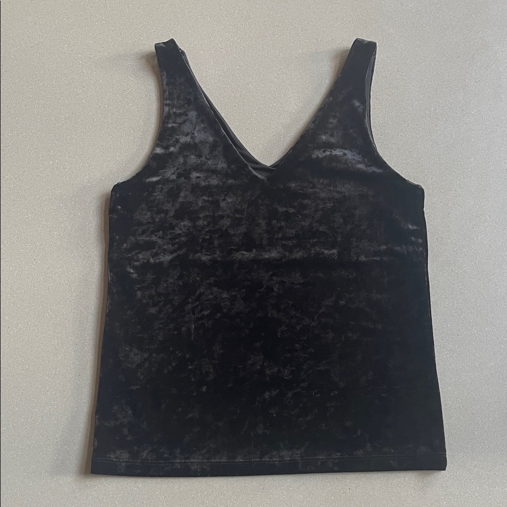 Elegant Black Velvet Women's Top v-neck